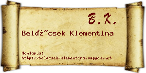 Belácsek Klementina névjegykártya